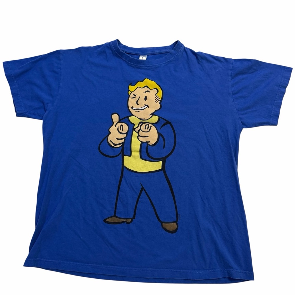 Fallout Vault Boy Graphic T Shirt XL Blue Official Bethesda 2013 Gamer Tee
